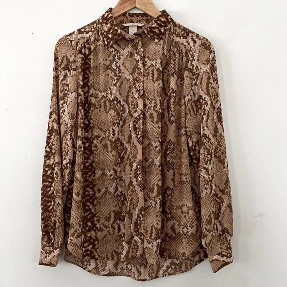 Beige/snakeskin-patterned H&M